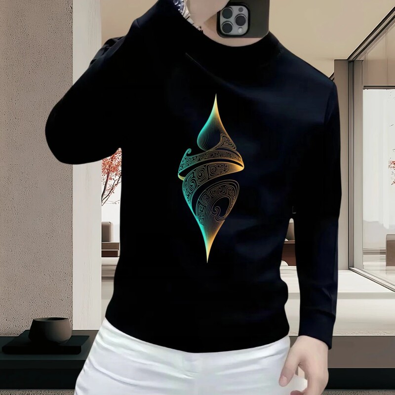 New Trendy Brand Men's Round Neck Sweatshirt Autumn and Winter Trendy Heavy Loose Fashion Men's Fleece Thickened Warm Sweatshirt