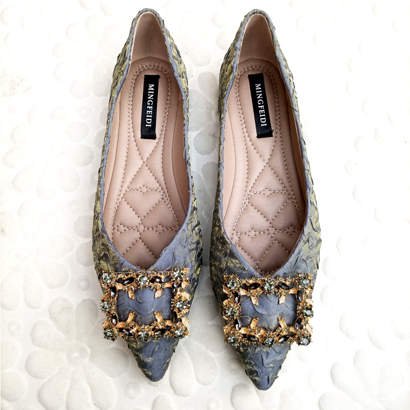 Fashionable breathable shoes low-cut flat pointed-toe with…