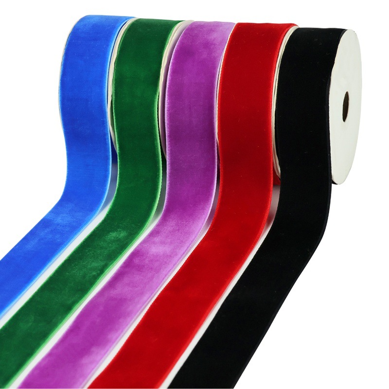 En stock cinta de terciopelo de nylon cinta de terciopelo accesorios para el cabello DIY arco decorativo cinta de terciopelo cinta de un solo lado de alto grado cuerda trenzada