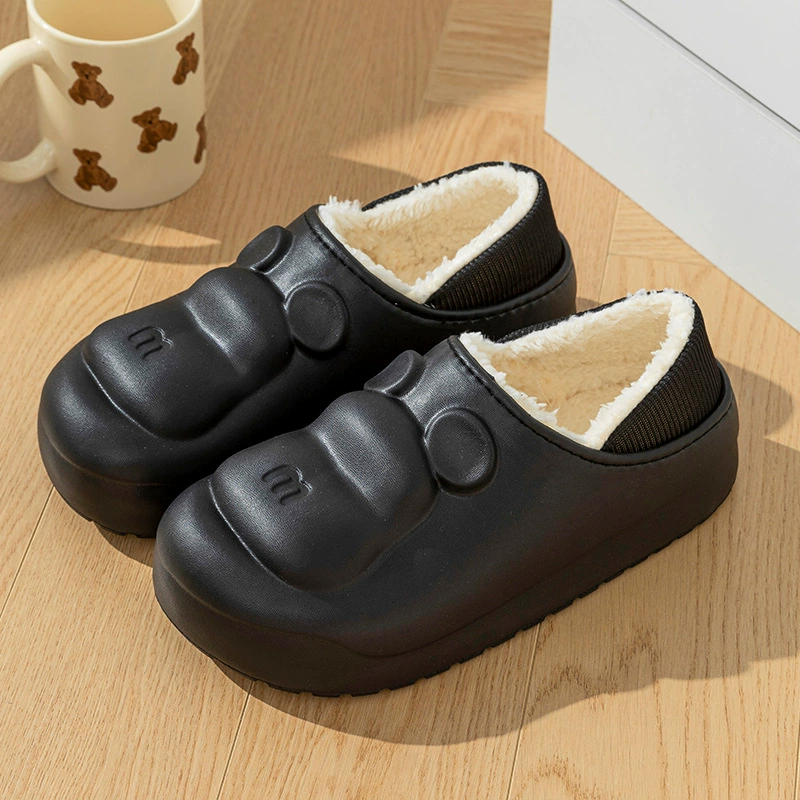 Хлопчатобумажные тапочки женские стеганые фекалии в помещении мужская пара мультфильм зимний плюшевый дом зимние теплые тапочки мужские