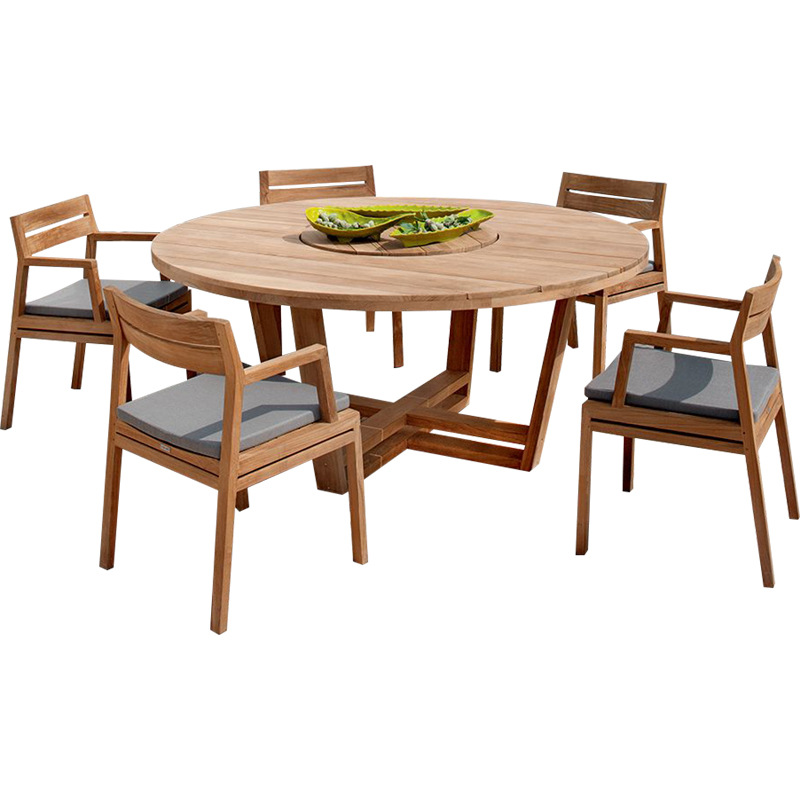 Mesas y sillas de exterior para ocio al aire libre, conjuntos de madera de teca para exteriores, muebles de madera maciza para patio, villa, jardín, terraza y solárium.