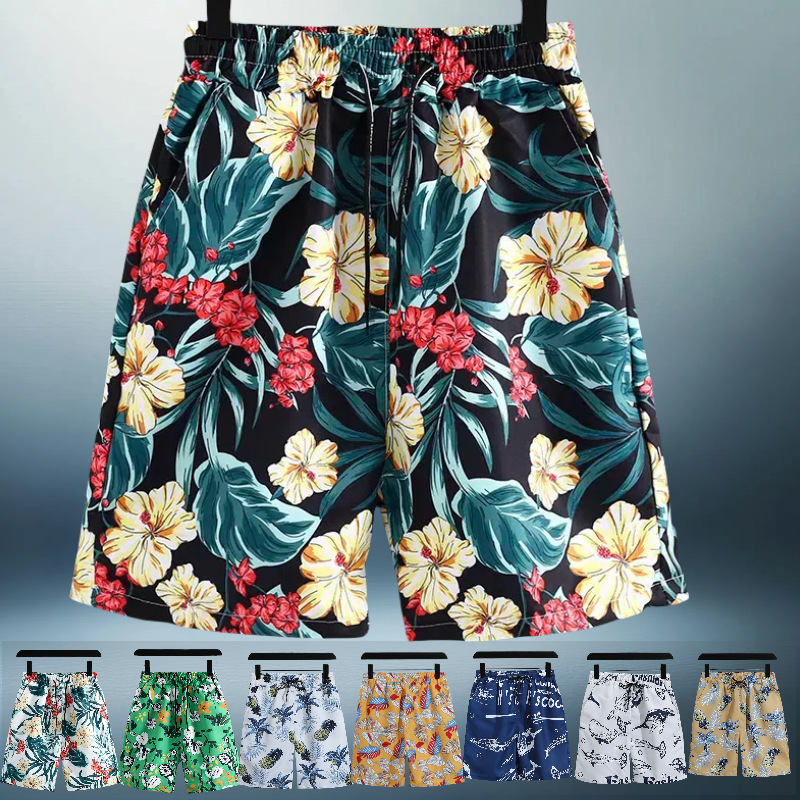 Foreign Trade Floral Shorts Summer Vacation Beach Pants Casual Sports Pants Thin Loose Five-Point Shorts Men's Straight Pants
