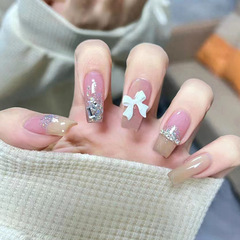 Fashionable and bright, long-lasting glitter butterfly bow nail stickers, suitable for nail art enthusiasts, wholesale.