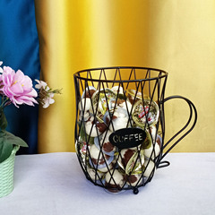 Direct Manufacturer Sales Creative Beer Mug Shaped Nordic Coffee Capsule Iron Storage Basket Dry Fruit Candy Iron Storage Basket