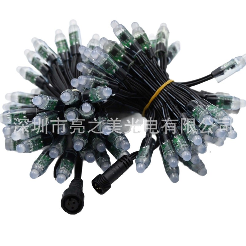 Ledピクセルdc 12V 12mm 5V RGBフルカラー露出ライトストリング穿孔ライトws 2811クリスマスライトストリング|undefined