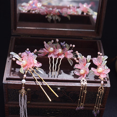 漢服頭飾流蘇步搖髮簪古風發冠發梳邊夾全套古裝髮夾簪子精美髮飾