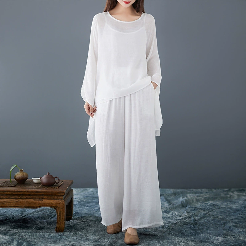 Новый ретро этнический стиль улучшенный костюм дзен-дзен весной 2025 года