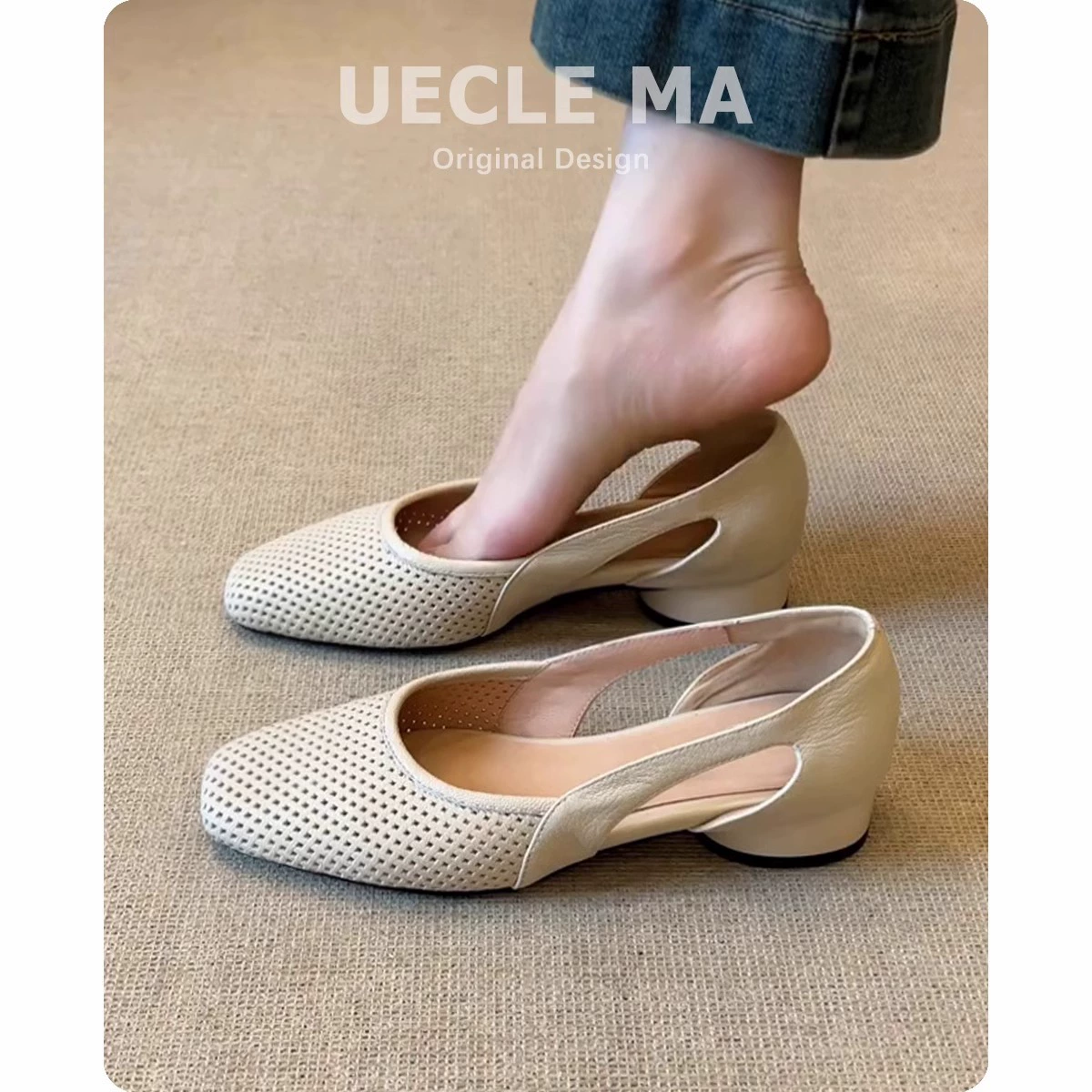 Супер мягкая овчина ~ Французские холодные одиночные туфли женские квадратные туфли с полыми дырочками ретро неглубокая полая дышащая обувь Мэри Джейн