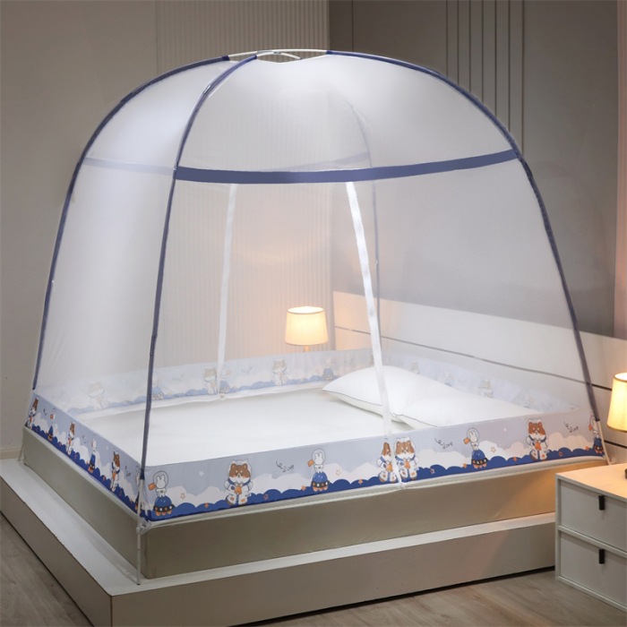 Instalación gratuita de mosquiteros de yurta, mosquiteros domésticos de doble puerta para niños, mosquiteros plegables dobles, fábrica de dormitorios al por mayor