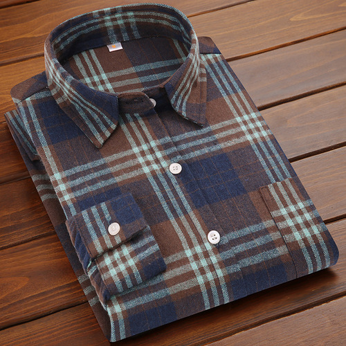 2025 New Men's Checkered Shirt Spring Long Sleeve Cotton Casual Trendy Men's Shirt Blouse Jacket Wholesale