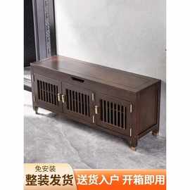 新中式实木鞋柜家用门口换鞋凳可坐式穿鞋凳入户门鞋架多层可收纳