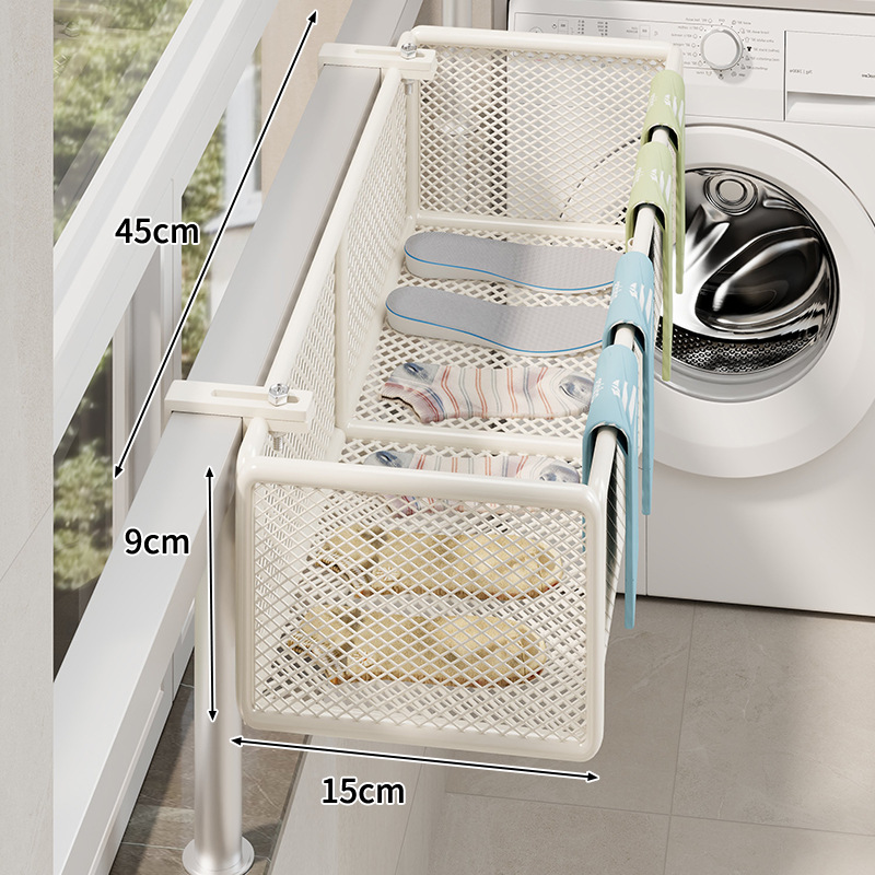Tendedero Colgante de Balcón de Hierro con Gancho Ajustable para Ventana y Barandilla image 11