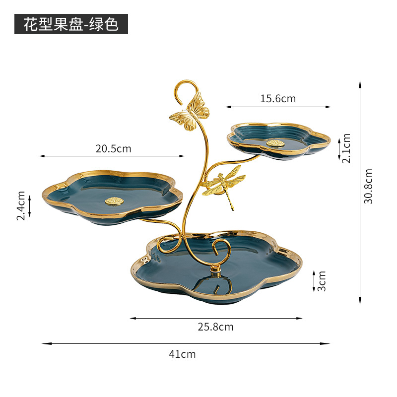 Plato de fruta de múltiples capas hogar sala de estar pastel caramelo merienda bandeja de té mesa de postre merienda de té de la tarde soporte de exhibición