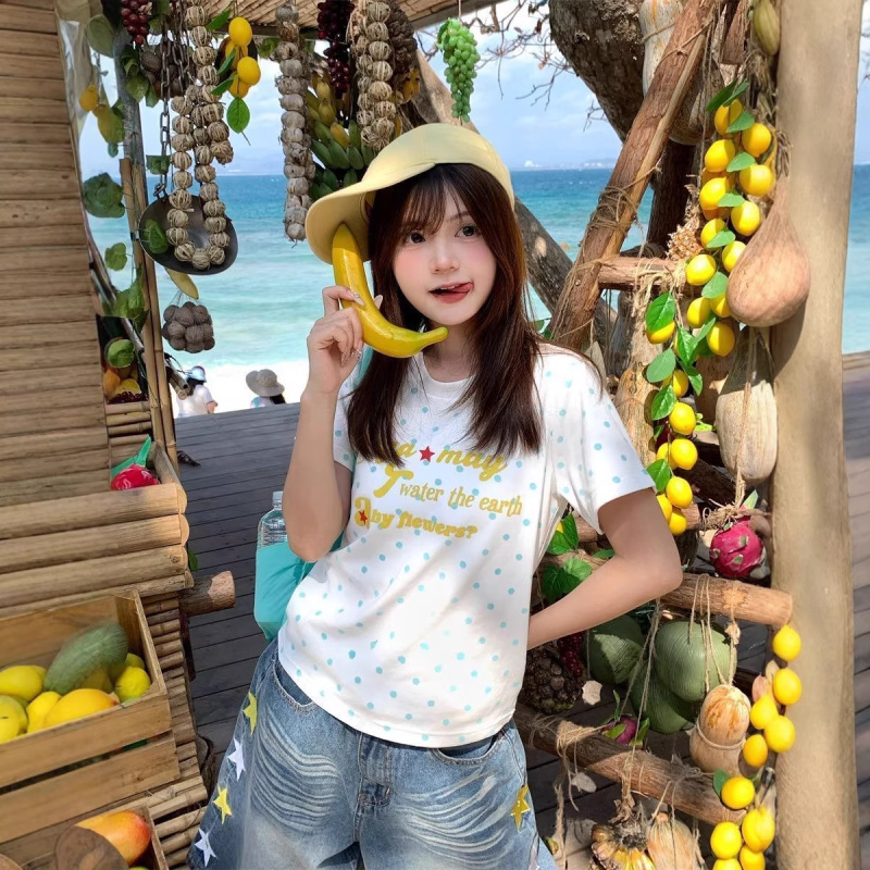 Sweet and Spicy Girl Letter Print Short-Sleeve T-Shirt for Women, 2026 Summer Short Slim-Fit Flattering Top for Petite Figures Sweet and Spicy Girl Letter Print Short-Sleeve T-Shirt for Women, 2026 Summer Short Slim-Fit Flattering Top for Petite Figures