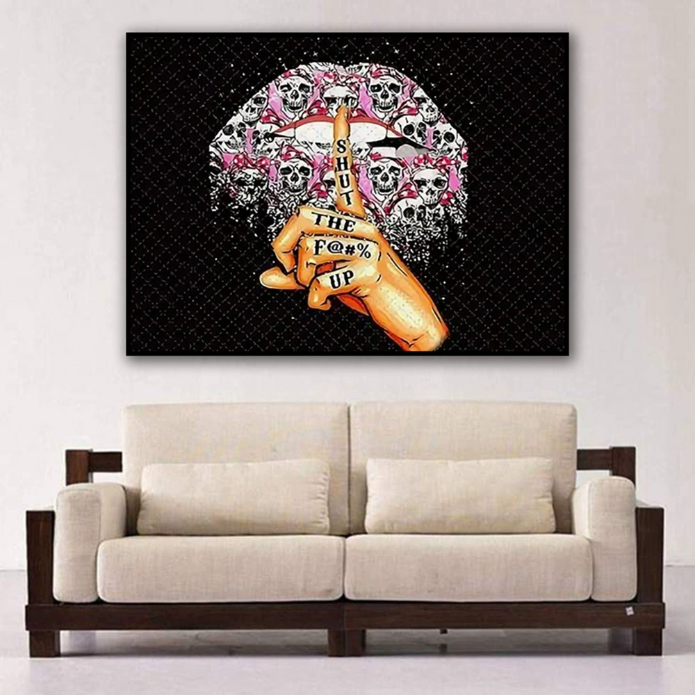 Foreign trade new 5D diamond painting skull lips living room decoration paintings full of diamond diamond painting cross stitch manufacturers wholesale