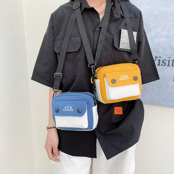 Japanese-Style Canvas Small Crossbody Bag for Women 2025 New Cute Versatile Phone Bag Personalized Student Shoulder Small Square Bag