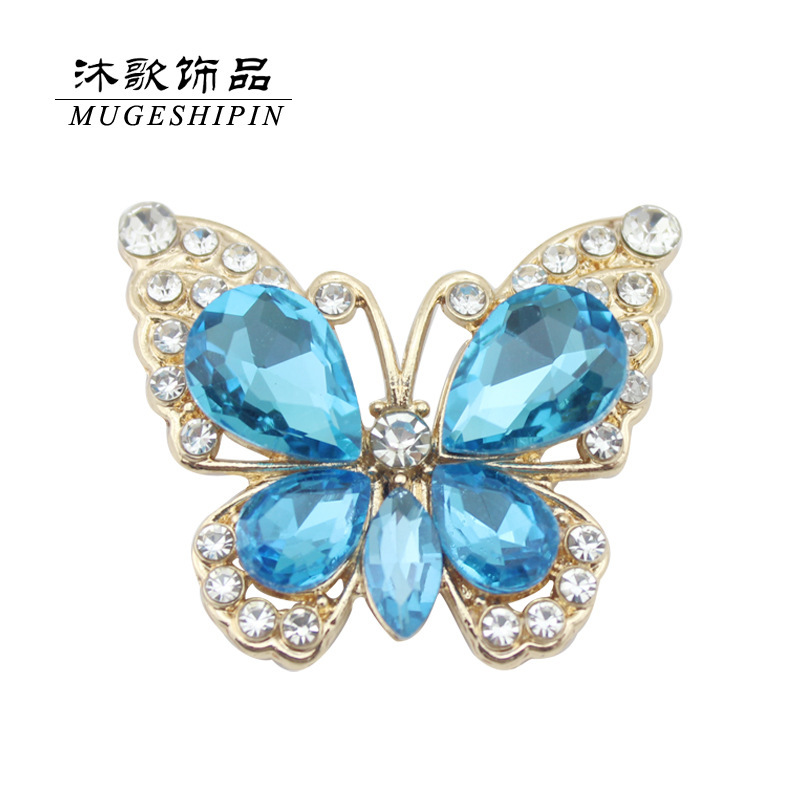 New Crystal Butterfly Car Air Vent Clip Decoration Alloy Accessories Clog Shoe Phone Case Rhinestone DIY Ornaments