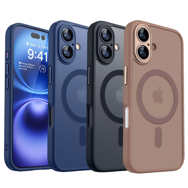 适用iphone17手机壳磁吸半透明16苹果15Promax喷油磨砂14保护套新