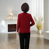 25春秋新款针织圆领长袖毛衣时尚烫钻气质外搭精纺针织衫中年毛衫，女装针织衫/毛衣，妃慕昵服饰