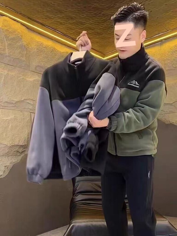 摇粒绒外套男立领开衫卫衣春秋季运动休闲宽松工装夹克外穿上衣潮|undefined