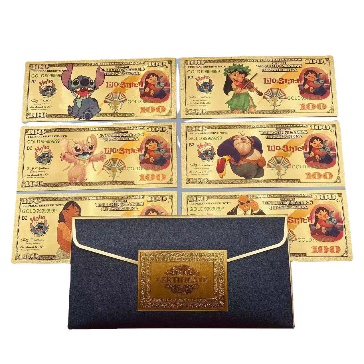 Clásico belleza estrella bebé nota conmemorativa Stitch Gold note Live Gift Collection souvenir