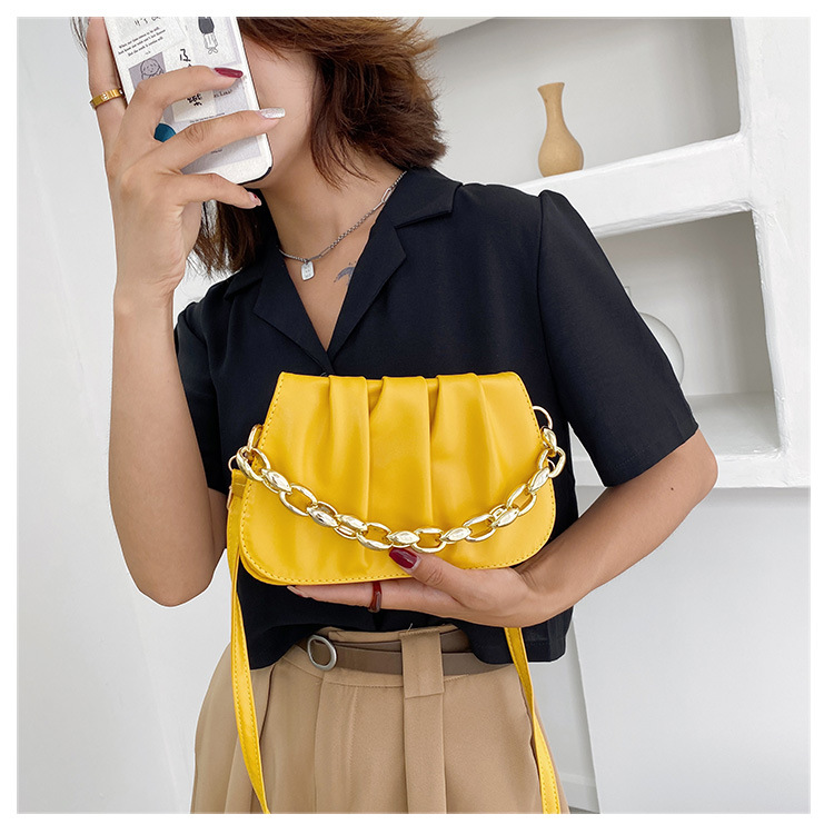 Korean One-shoulder Fold Messenger Square Small  Chain  Bag Wholesale Nihaojewelry display picture 12