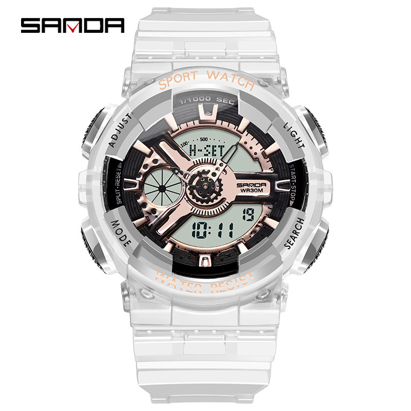 Reloj electrónico multifuncional de alto valor facial de transmisión en vivo de explosión de moda para hombres y mujeres impermeable movimiento de reloj de chicas