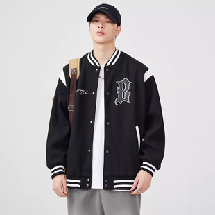 American Style Retro Embroidered Baseball Suit Men's Autumn New Fashionable Brand Loose High-end Sense Letter Couple's Jacket Coat Men
