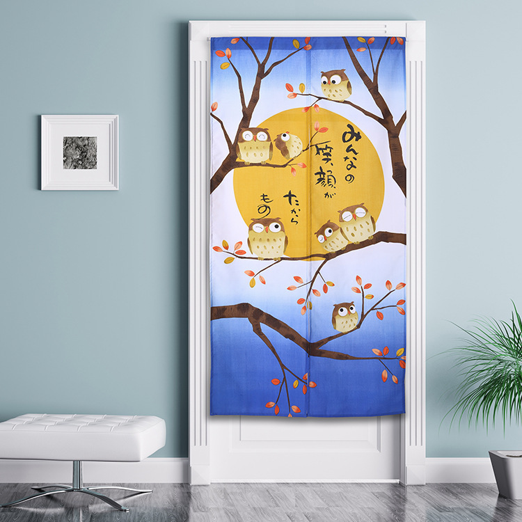 Japanese-style cartoon door curtain home bedroom cloth door curtain partition semi-hanging soft yarn long curtain door curtain fabric small curtain