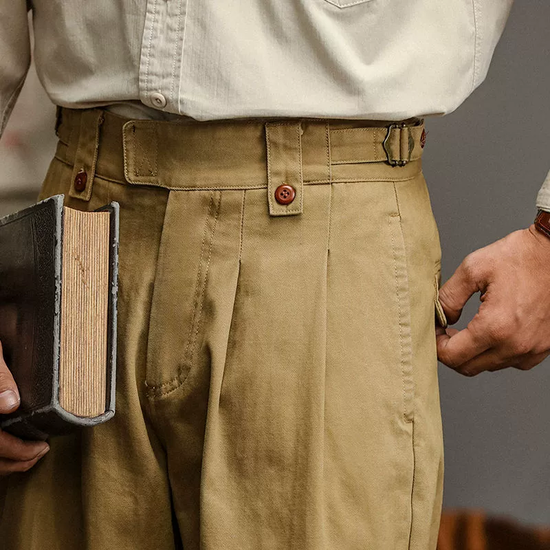 Американские ретро брюки-карго цвета хаки Ami, мужские свободные прямые повседневные брюки британского силуэта, Неаполь, весна и лето