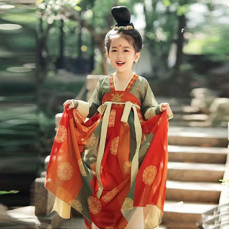 Girls' Hanfu Spring and Autumn Style 2026 New Chinese Style Ancient Costume for Girls, Super Fairy Princess Summer Style Dunhuang Ancient Style Tang Suit Girls' Hanfu Spring and Autumn Style 2026 New Chinese Style Ancient Costume for Girls, Super Fairy Princess Summer Style Dunhuang Ancient Style Tang Suit