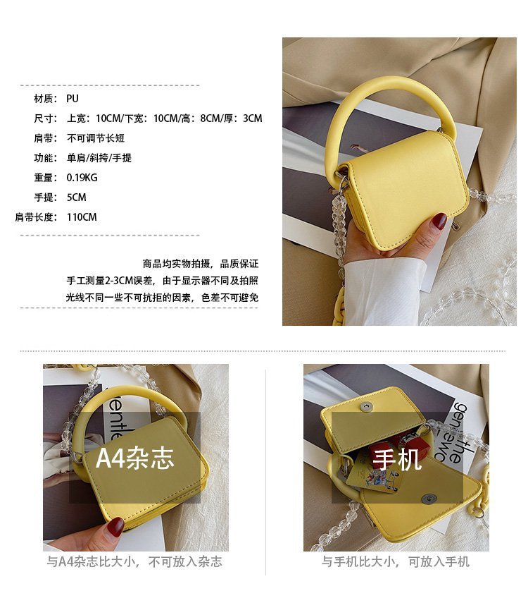 Fashion Casual Mini Acrylic Chain One-shoulder Messenger Bag Wholesale Nihaojewelry display picture 13