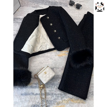 小香风羽绒服套装女冬季2025新款高级感时尚短外套裙子女装两件套