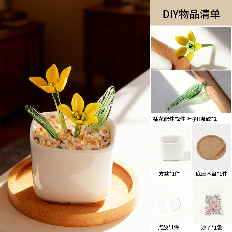 Zibo vidrio artesanía ornamentos maceta de vidrio verde flores regalos de diciembre decoración de oficina image 9