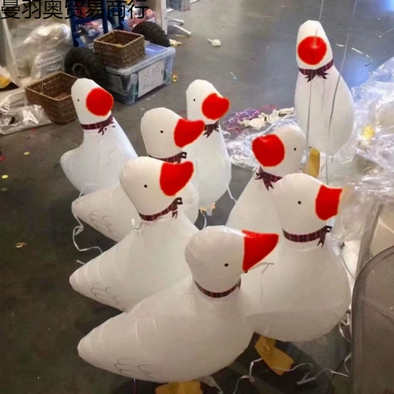 Мультяшный летающий воздушный шар с уткой, алюминиевая пленка, детская игрушка для домашних животных, украшение для дня рождения - газовая самоподготовка