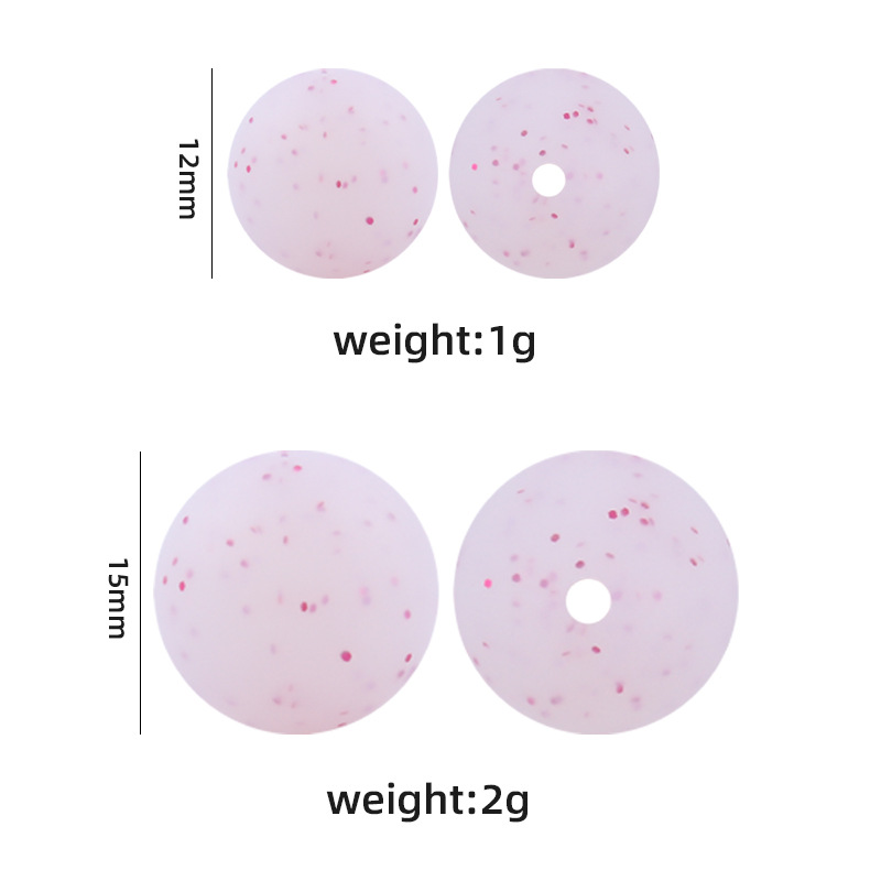 12mm y 15mm cristal impresión de silicona grado alimenticio DIY joyería chupete cadena mordedor pulsera collar Accesorios