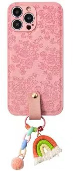 Arco Iris colgante + chica rosa en relieve pequeño floral ty