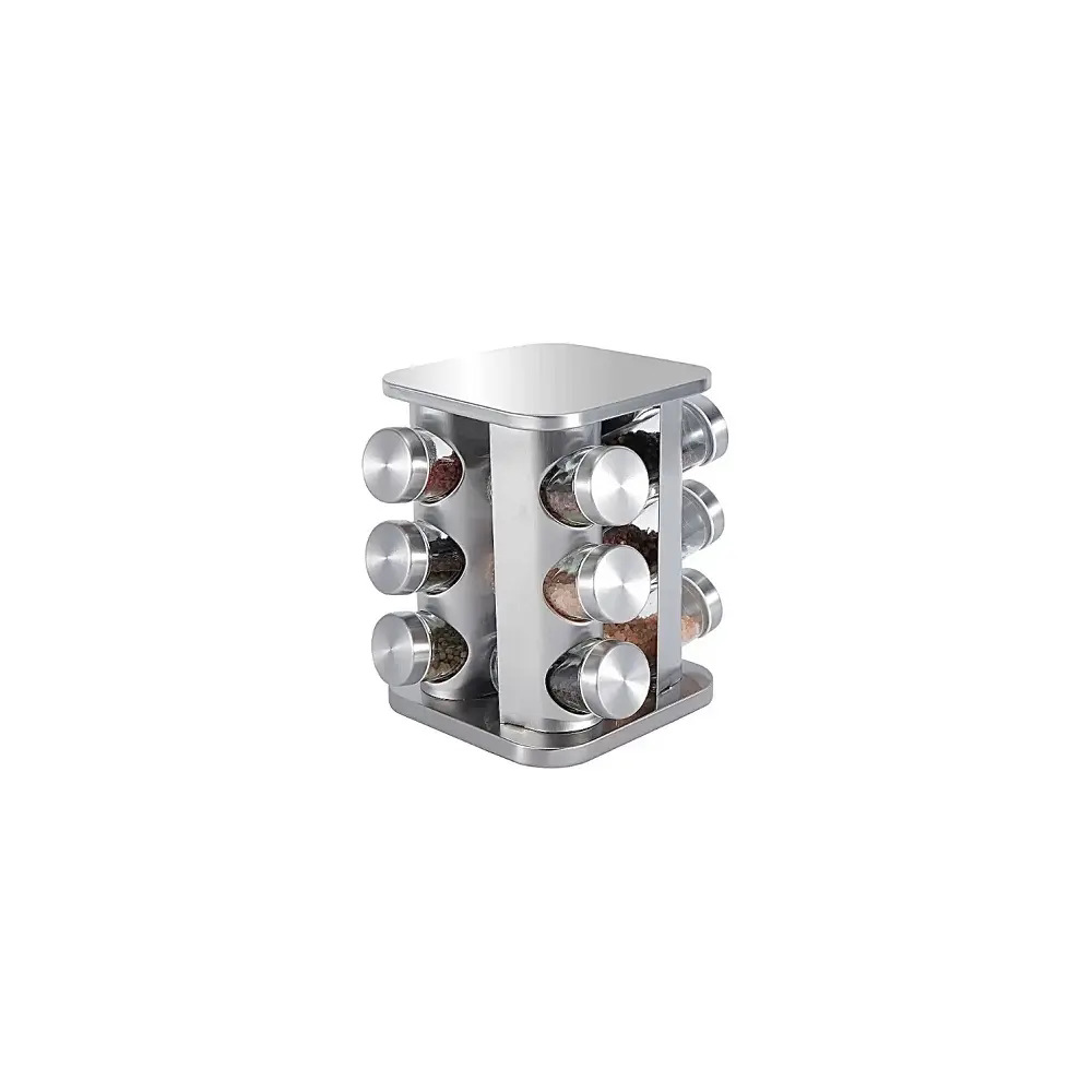 Rack de acero inoxidable giratorio para cocina condimento set · set botella de condimento O de alto nivel COC condimento platos