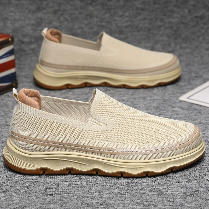 Мужские дышащие туфли из сетчатой ​​ткани, легкая и удобная повседневная обувь, слипоны, модная и модная мужская обувь через границу.