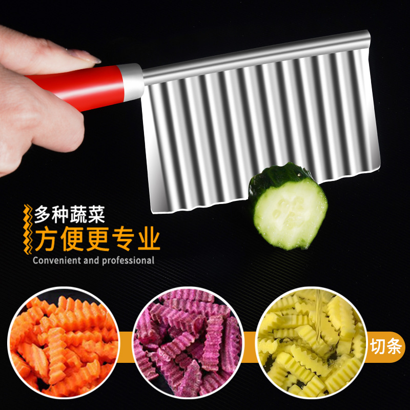 Dientes de lobo en stock cuchillos de corte de ondas de patatas de fantasía gran cantidad de cuchillos de cocina regalos multifunción automática para el hogar