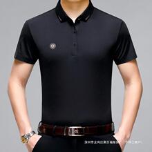时尚男装夏季短袖POLO衫高品质桑蚕丝中年休闲商务上衣男翻领T恤