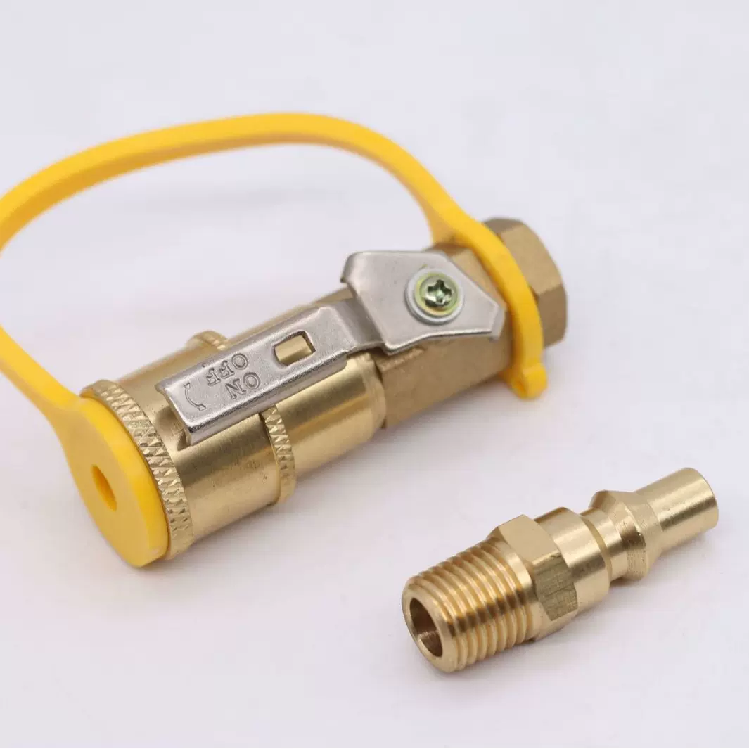 1/4”球阀快速接头北美铜转换接头房车快速接头配件丙烷气管配件