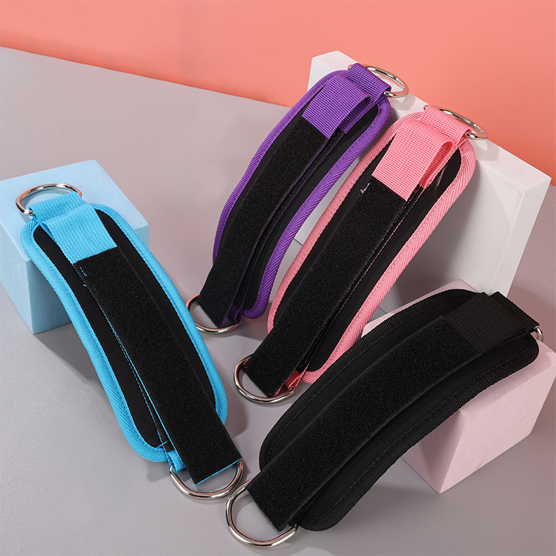 可调节龙门架练腿练臀力量健身训练脚环绑腿扣脚踝绑带拉力绳配件