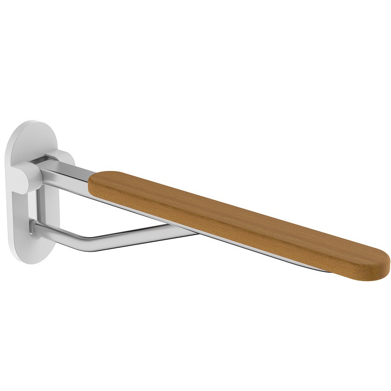 Reposabrazos de inodoro de madera maciza baño hogar de enfermería sin barreras aleación de aluminio inodoro plegable reposabrazos para discapacitados