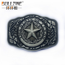 BULLZINE 锌合金德克萨斯州五角星皮带扣03753-1复古时尚腰带扣