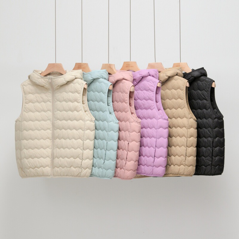 90% down Vest Women's Hooded Light and Thin Layered Autumn and Winter New down Jacket Vest Vest Inner and Outer Jacket