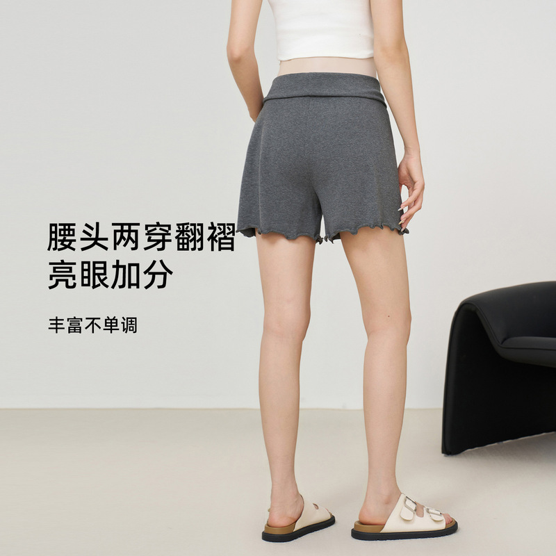 孕妇短裤夏薄款外穿无托腹木耳边五分裤小个子2025新款夏|undefined