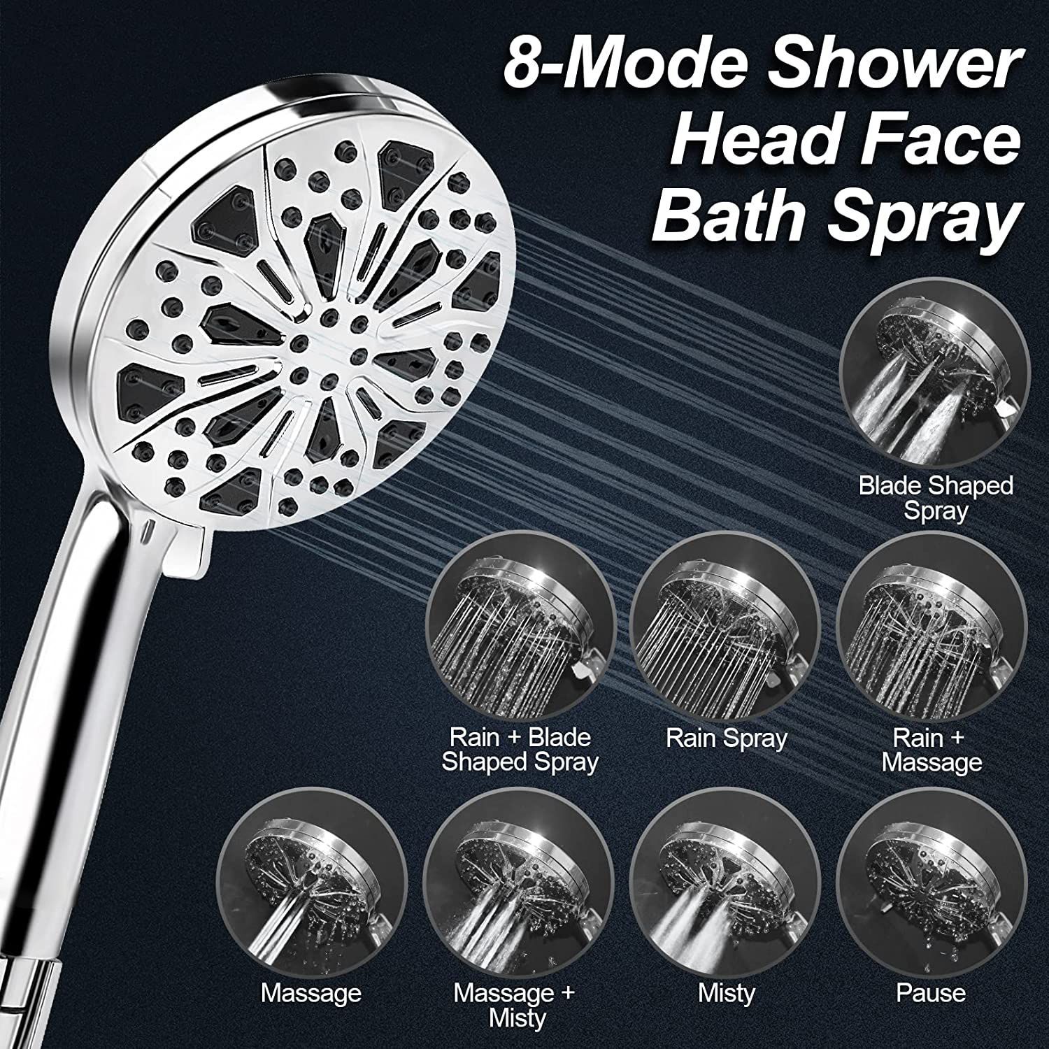 Foreign trade bathroom household showerhead set, multi-functional water spray mode constant temperature pressurized shower showerhead set undefined