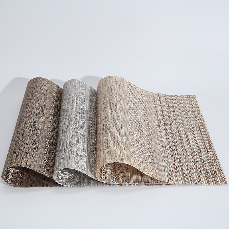 Estilo Europeo texlin jacquard PVC placemat fácil de limpiar simple todo partido placemat PET vajilla estera tejida montaña