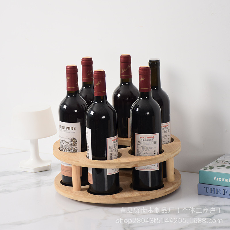 회전식 레드 와인 병 보관 랙 주방 조미료 보관 랙 화장품 보관 랙이있는 목재 데스크탑 보관 랙